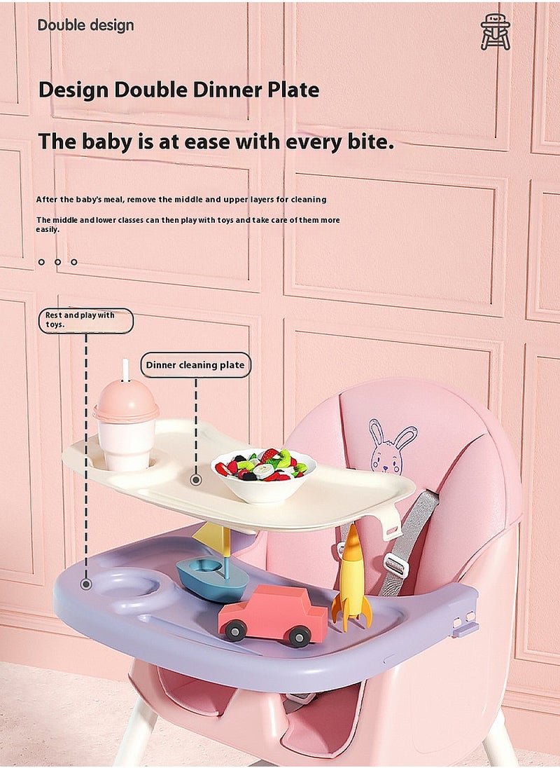 MaBaby Multifunctional Baby High Chair, Portable And Adjustable Baby Dining Chair, Easy Clean Baby Toddler Eating Chair  - Image 2