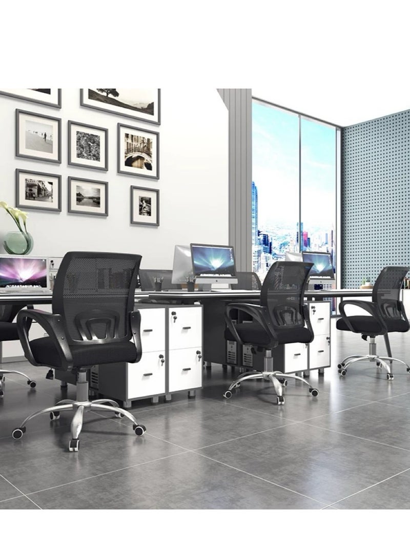 2pcs Office Chair Ergonomic Computer Chair Height Adjustable Desk Chair with Lumbar Support Backrest Comfortable Rotating Chair for Home Office - Image 4