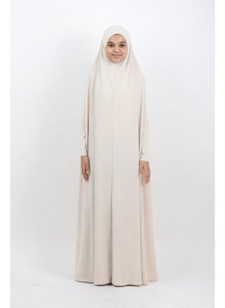 Maryam Kids 1-Piece Prayer Dress – Silk Cream