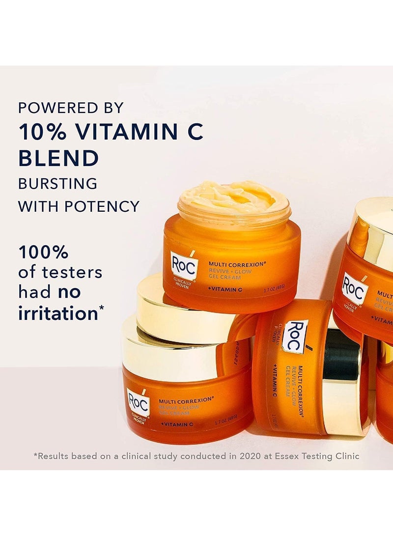 RoC Multi Correxion Revive Glow Vitamin C Gel Cream  Anti Wrinkle and Aging Moisturiser  Visibly Plumps and Brightens Skin Skin Radiance Enhancement Hypoallergenic and Oil Free Skin Care 50 ml - Image 5
