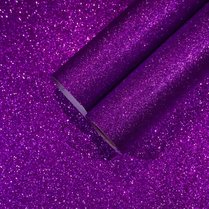 DARK PURPLE GLITTER WALLPAPER STICK AND PEEL FOR BEDROOM WALLS GLITTER SELF ADHESIVE REMOVABLE WALLPAPER SPARKLE GLITTER CONTACT PAPER SHINY PURPLE FABRIC ROLL FOR CABINETS DRESSER 157X100