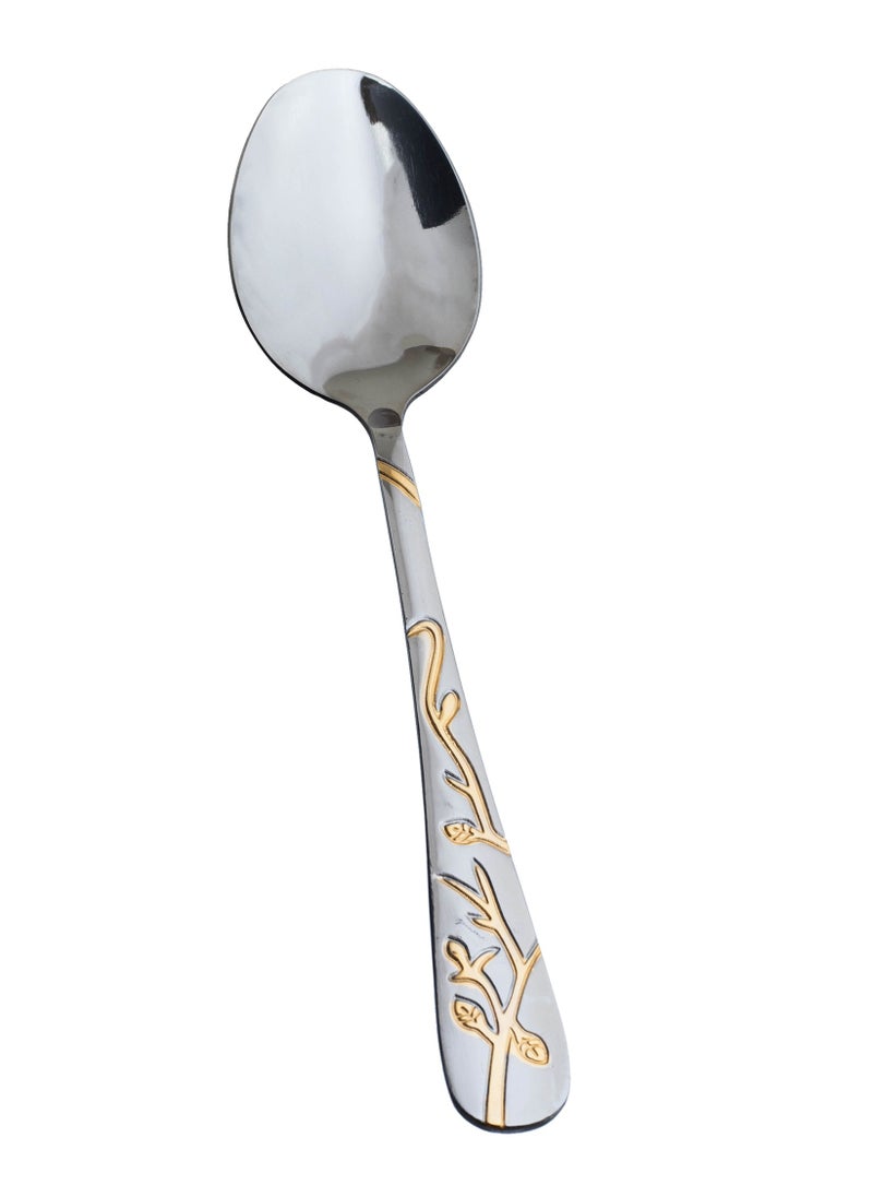 Hic Stainless Steel Cutlery Set Silver With Gold 30 Pieces  - Image 3