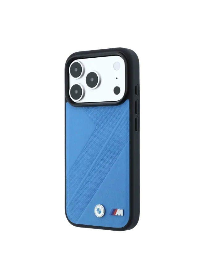 Bmw iPhone 18 Pro Max MagSafe Case with PU Textured Tire Track Finish and Metal Logos Hard Cover for iPhone