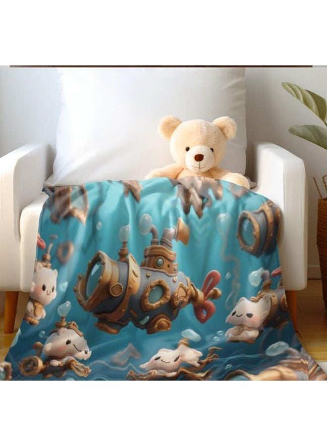 general Baby and children's cartoon flannel thin blanket (warm and comfortable, suitable for sleep, game use) 70cm*100cm