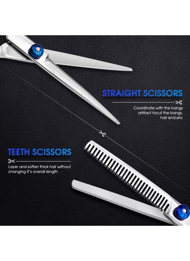 FATHABY - Hair Cutting Scissors Kits, 10 Pcs Stainless Steel Hairdressing Shears Set Professional Thinning Scissors For Barber/Salon/Home/Men/Women/Kids/Adults Shear Sets - Image 1