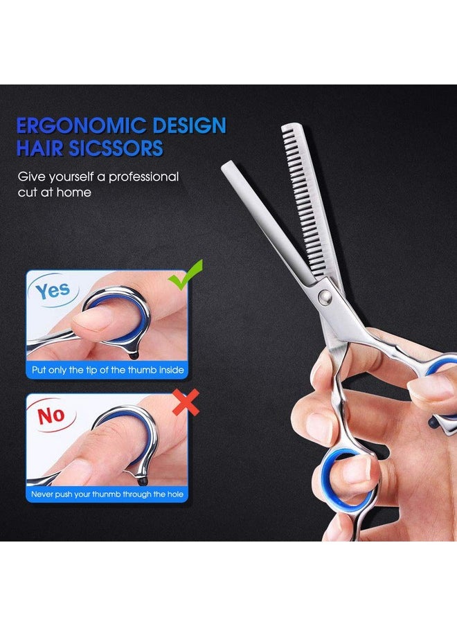 FATHABY - Hair Cutting Scissors Kits, 10 Pcs Stainless Steel Hairdressing Shears Set Professional Thinning Scissors For Barber/Salon/Home/Men/Women/Kids/Adults Shear Sets - Image 1