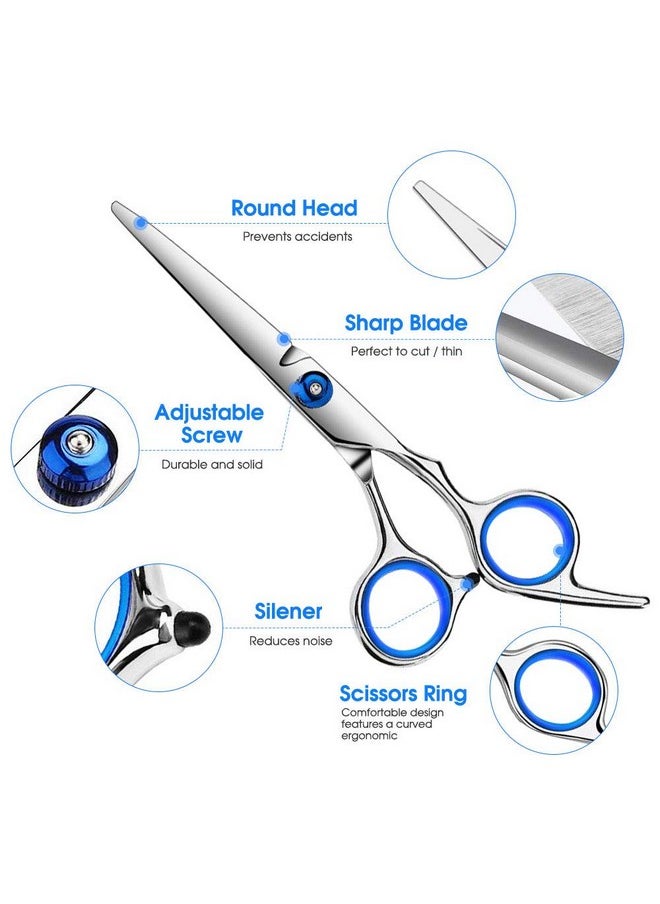FATHABY - Hair Cutting Scissors Kits, 10 Pcs Stainless Steel Hairdressing Shears Set Professional Thinning Scissors For Barber/Salon/Home/Men/Women/Kids/Adults Shear Sets - Image 1