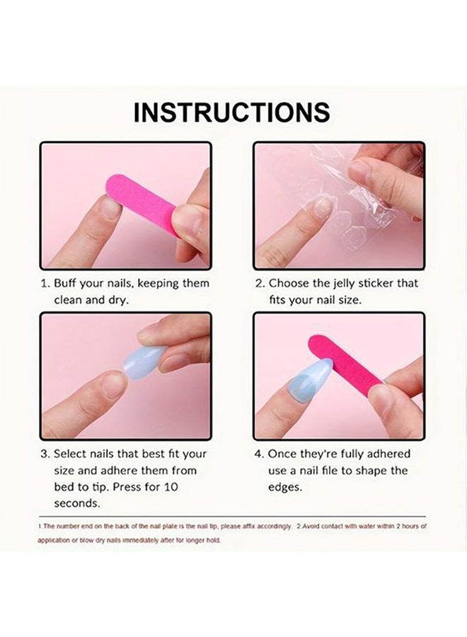 Nails, 24Pcs White French Tip Press On Nails Short Almond Fake Nails Glossy Designs Glue On Nails Nude Pink Gradient Acrylic False Nails For Women Reusable Nail Decoration Kit Full Cover Stick On Nails - Image 5