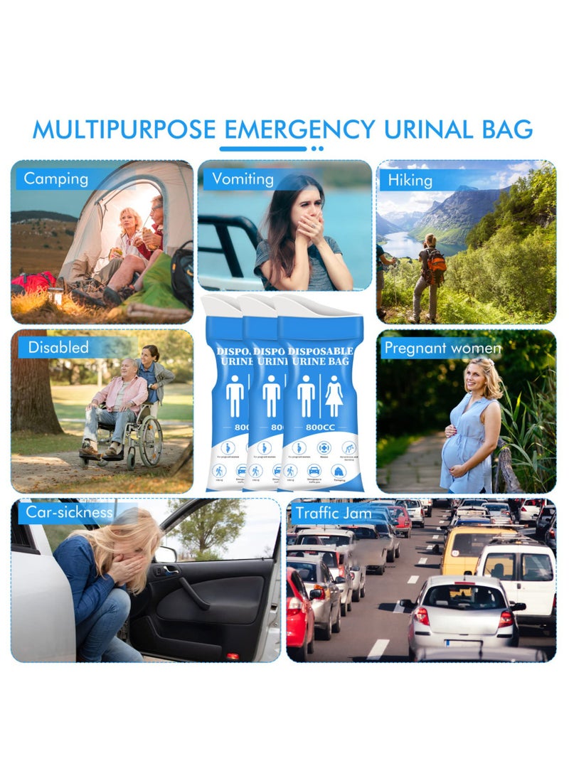 دوغي كيس البول القابل للتصرف ، 12 أكياس البول PCS للسفر للنساء / الرجال ، 800ML كيس البول المحمول في حالات الطوارئ وأكياس القيء ، كيس البول المتنوعة الجنس للتخييم ، الازدحامات المرورية ، الحوامل ، المريض ، الأطفال - Image 2