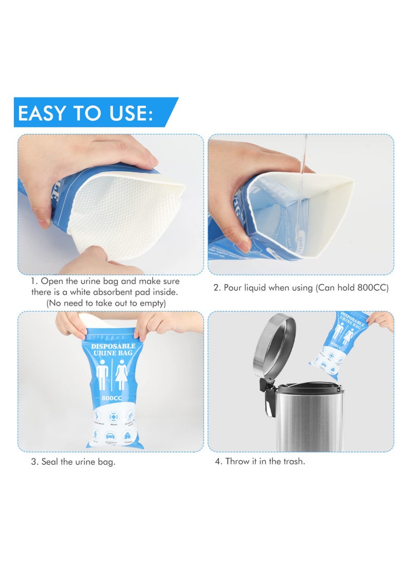 دوغي كيس البول القابل للتصرف ، 12 أكياس البول PCS للسفر للنساء / الرجال ، 800ML كيس البول المحمول في حالات الطوارئ وأكياس القيء ، كيس البول المتنوعة الجنس للتخييم ، الازدحامات المرورية ، الحوامل ، المريض ، الأطفال - Image 5