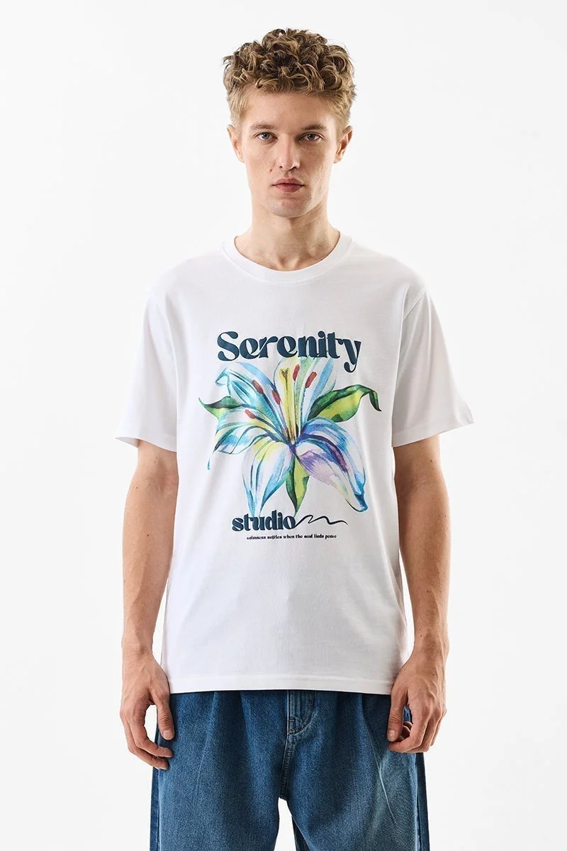 SNITCH Oversized Fit 100% Cotton Serenity T-Shirt