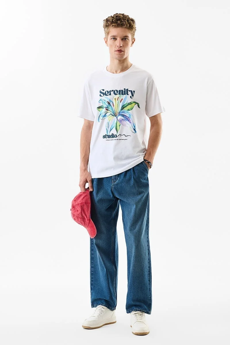 SNITCH Oversized Fit 100% Cotton Serenity T-Shirt