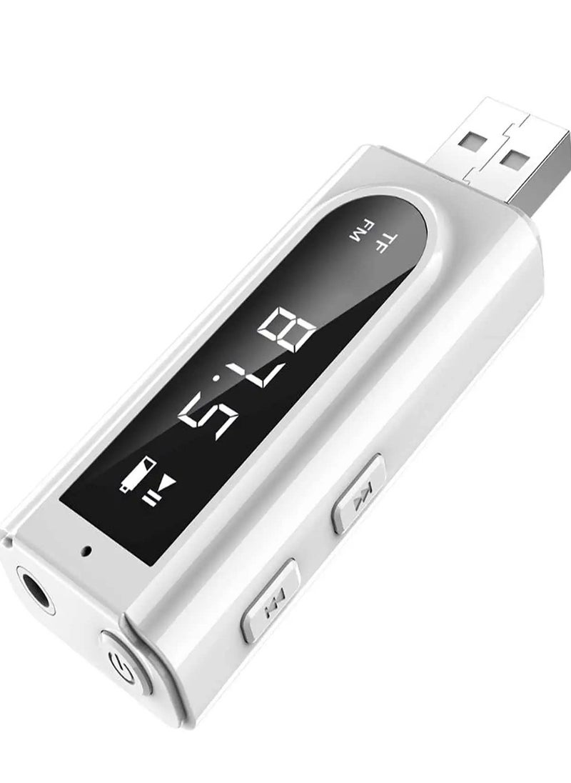 KASTWAVE - USB Bluetooth Transmitter Receiver with LCD Screen, 3-in-1 Bluetooth 5.0 Adapter Support TF Card & FM Transmit,3.5mm Bluetooth Adapter for PC, TV, Wired Speaker, Headphones, and Car - Image 1