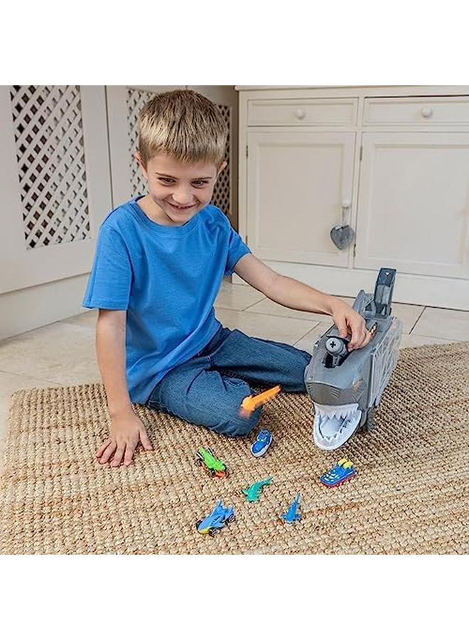 تيم ستيرز بيست ماشينز، ناقل سمك القرش، ضوء وصوت، يتميز بألعاب السيارات والقوارب وتماثيل سمك القرش التي تطلق النار على سمك القرش بالصواريخ، وشخصيات لعب الأطفال ومركبات نقل الألعاب للأعمار من 3 سنوات فما فوق - Image 3