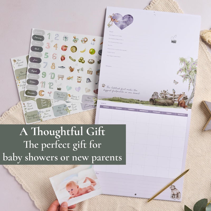 Bibi & Beau Baby's First Year Memory & 1st Year Calendar with 100 Stickers | Baby's First Year Calendar With Stickers & 1st Year Calendars, Baby Tracker - Image 4