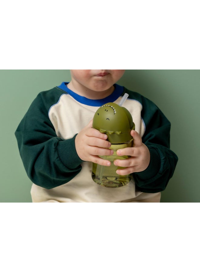 Trixie Tritan™ Spill Proof Straw Bottle - 300ml - Mr. Dino - Image 2