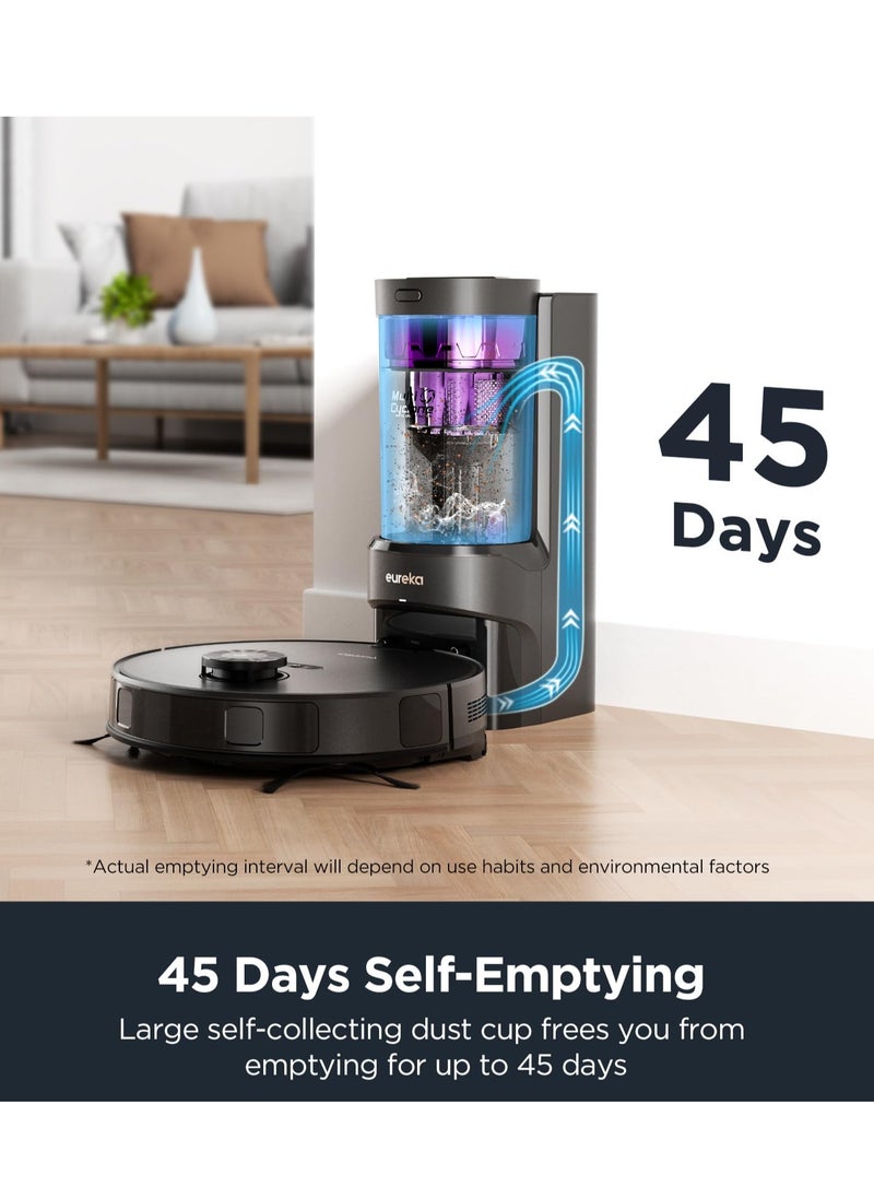 EUREKA Robot Vacuum Cleaner with Eco-Friendly Station, Bagless Automatic Dust-Draining, 4000 Pa, 180 Minute Runtime, LiDAR Navigation, Obstacle Avoidance, for Pet Hair  - Image 2