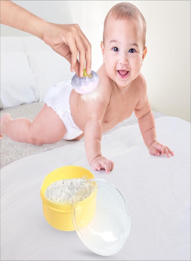 BabyMoo Baby Moo Powder Puff with Box | Soft & Gentle Powder Puff for Babies with Box Holder Container for New Born - Yellow - Image 4