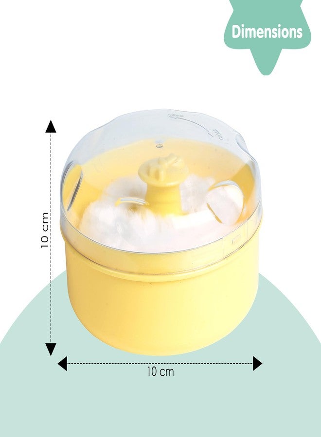 BabyMoo Baby Moo Powder Puff with Box | Soft & Gentle Powder Puff for Babies with Box Holder Container for New Born - Yellow - Image 2