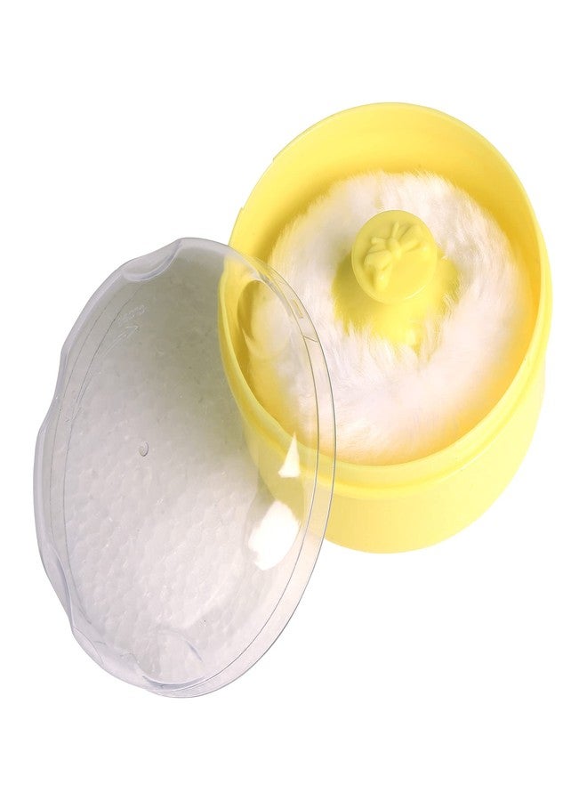 BabyMoo Baby Moo Powder Puff with Box | Soft & Gentle Powder Puff for Babies with Box Holder Container for New Born - Yellow - Image 1
