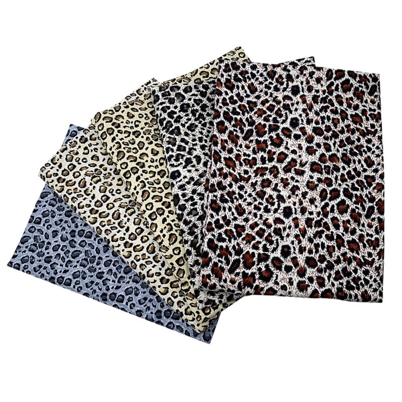 Leopard Print Cotton Fabric Squares 24X24Cm Precut for Quilting Sewing DIY Craft Projects - Image 2
