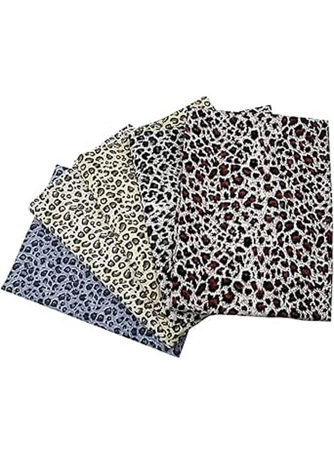 Leopard Print Cotton Fabric Squares 24X24Cm Precut for Quilting Sewing DIY Craft Projects - Image 1