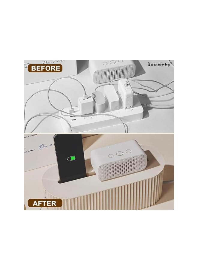 promass Cable Organizer Box, Cable Box Socket Cord Manager, Dustproof Cable Hider Box with Lid, Fashionable Power Strip Box, Easy to Use, Suitable for Home Office, Charger, Electronics - Image 4