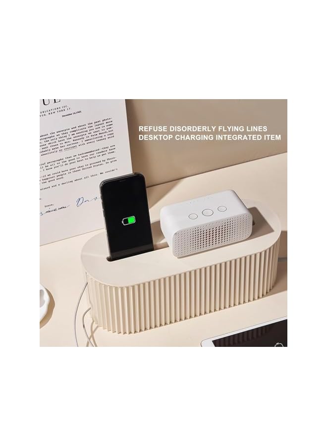 promass Cable Organizer Box, Cable Box Socket Cord Manager, Dustproof Cable Hider Box with Lid, Fashionable Power Strip Box, Easy to Use, Suitable for Home Office, Charger, Electronics - Image 2