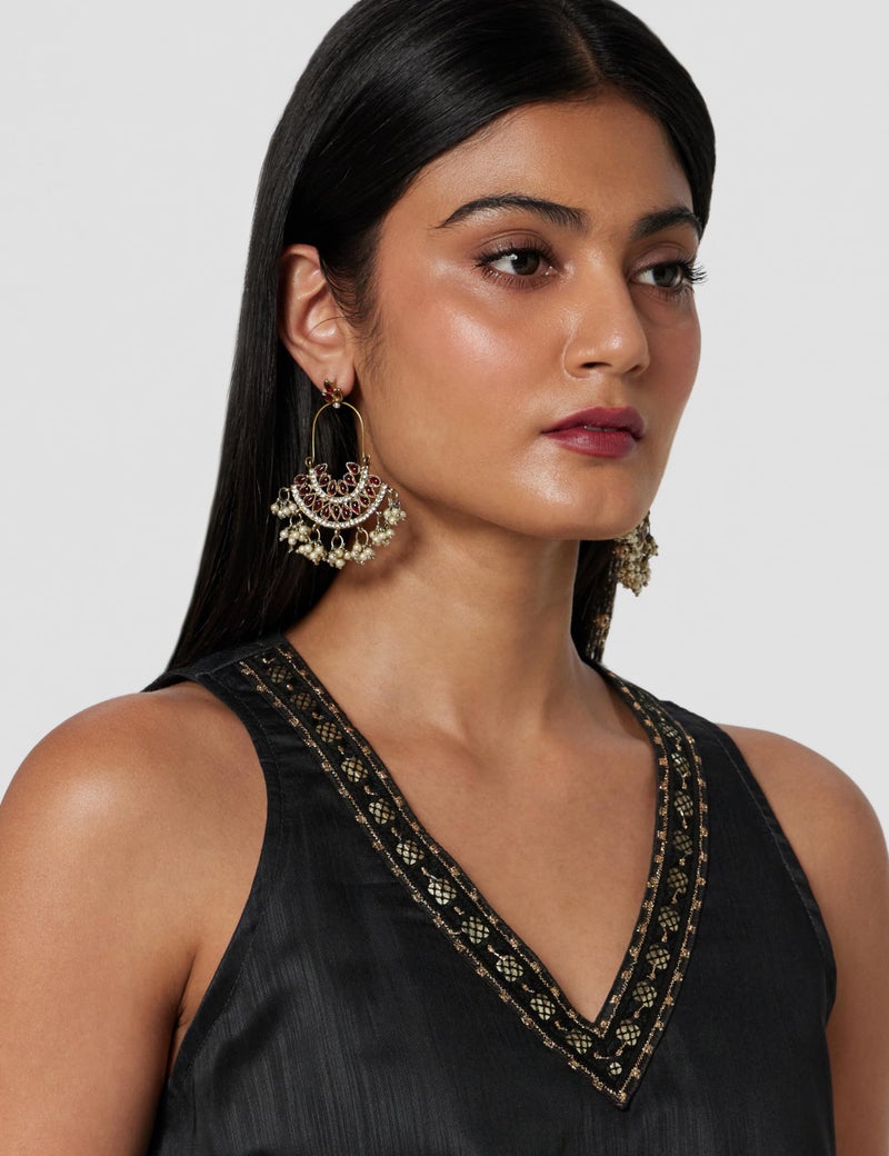 BIBA Women's Dupion Mini Dress (FEST2739AW24BLK_Black - Image 4