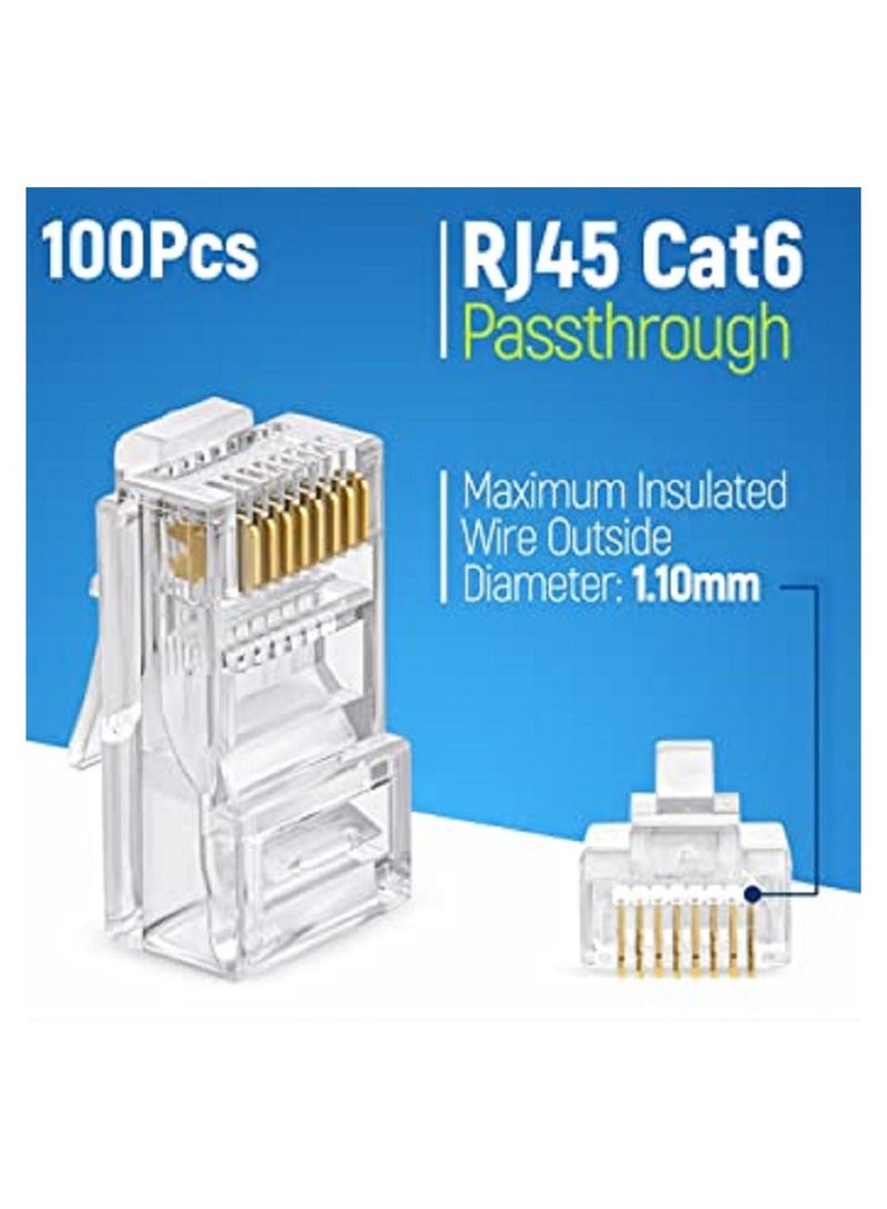 RJ45 Cat6 Pass Through Connectors - Pack of 50 | china - Image 2