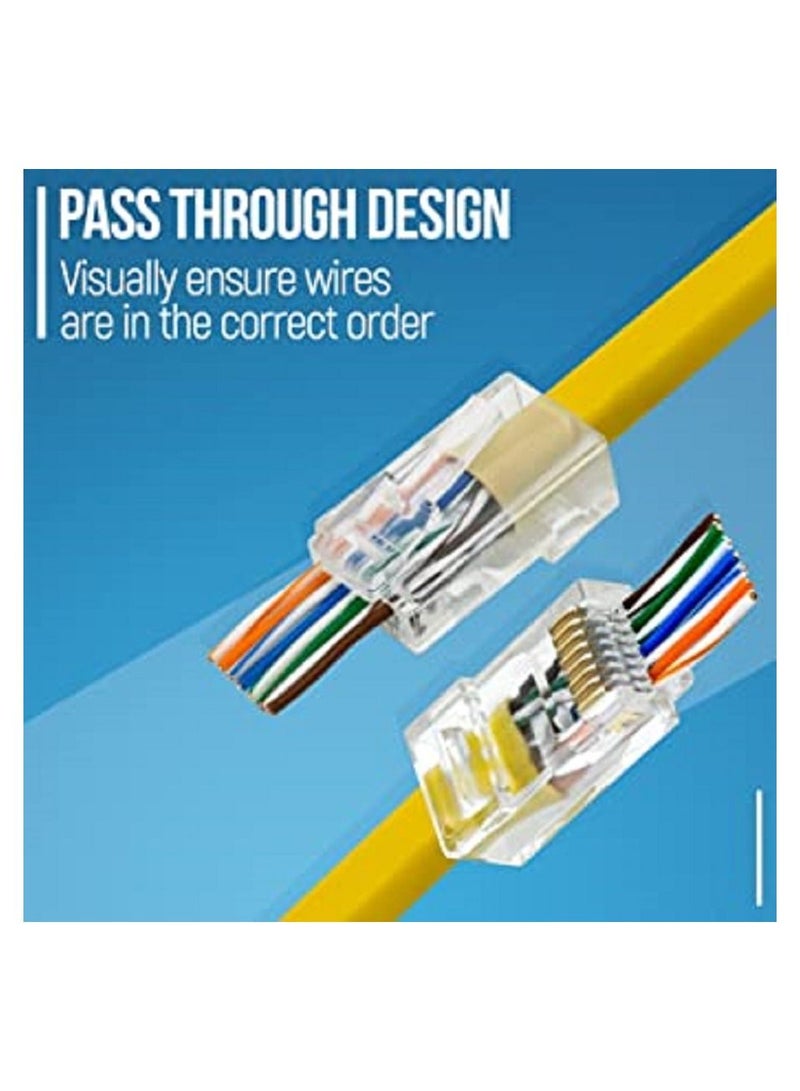 RJ45 Cat6 Pass Through Connectors - Pack of 50 | china - Image 3