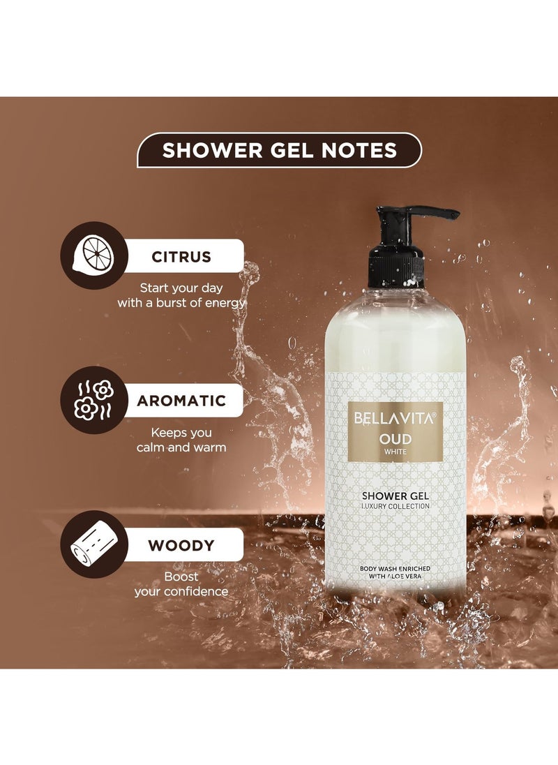 Bella Vita - Bella Vita Luxury OUD WHITE Body Wash Refreshing Shower Gel for Deep Cleansing Hydrating Moisturising Softer and Smoother Skin with Aloe Vera 500 ml - Image 1
