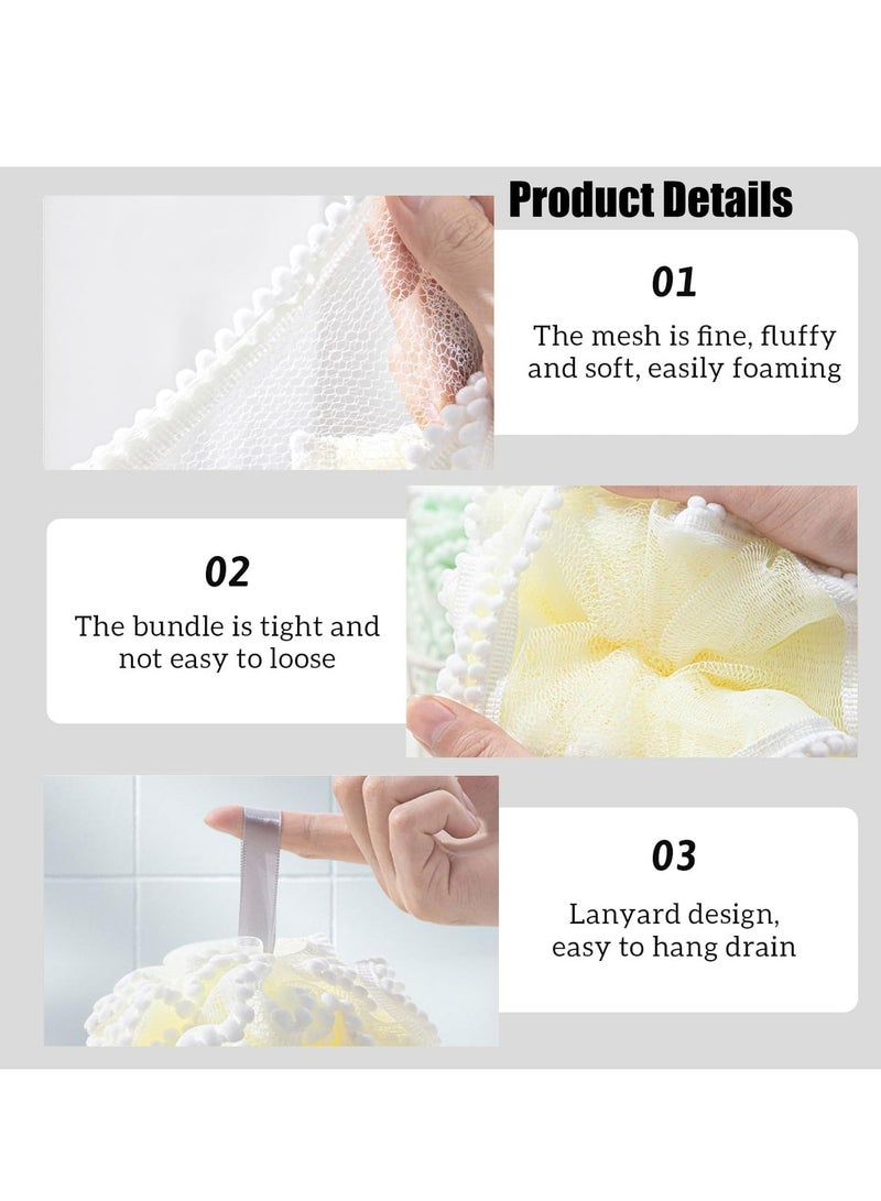 إسكدنيا 4 قطع من إسفنج الاستحمام لوفة، إسفنج مقشر للاستحمام، إكسسوارات الحمام - Image 3