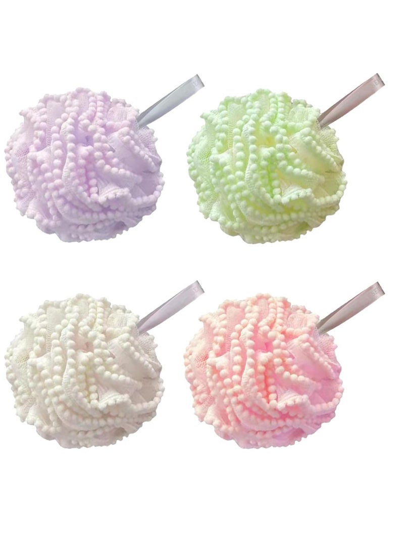 إسكدنيا 4 قطع من إسفنج الاستحمام لوفة، إسفنج مقشر للاستحمام، إكسسوارات الحمام - Image 1