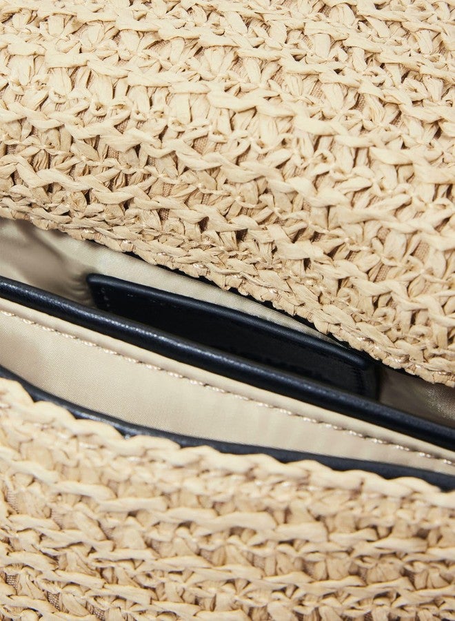 Desigual Women's Mone_Half Logo Raffia_V, White, Mone_half Logo Raffia_v - Image 4