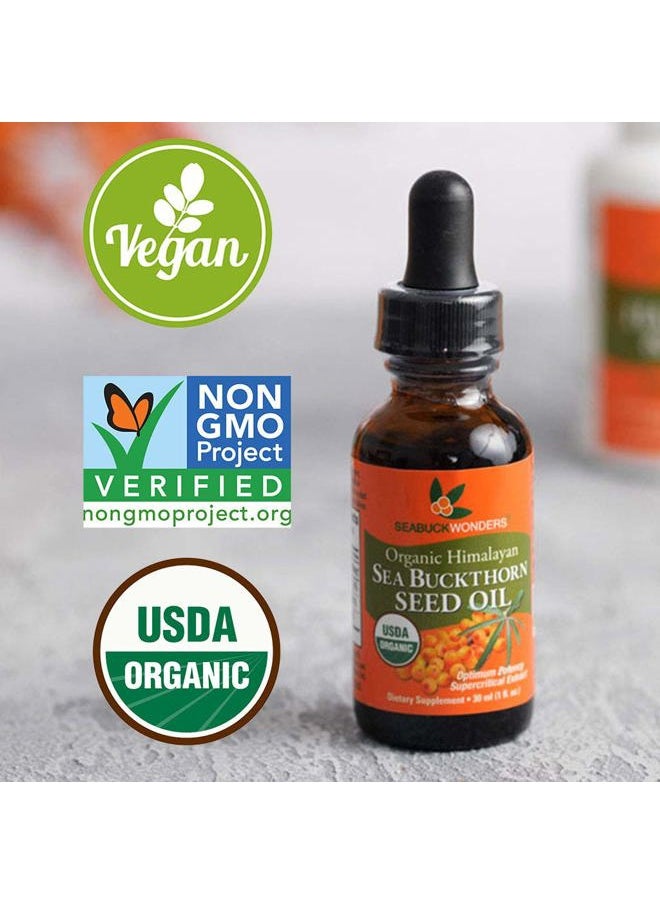 seabuckwonders - SeabuckWonders Sea Buckthorn Seed Oil,100% Certified Organic, 1 FL OZ - Image 1