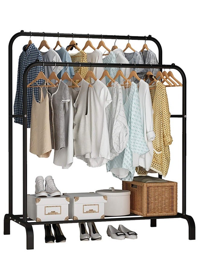 BLOOMING TIME Multifunctional Floor-To-Ceiling Coat Rack Family Bedroom Storage Rack Bimetal Bracket, Black 110*54*150cm - Image 1