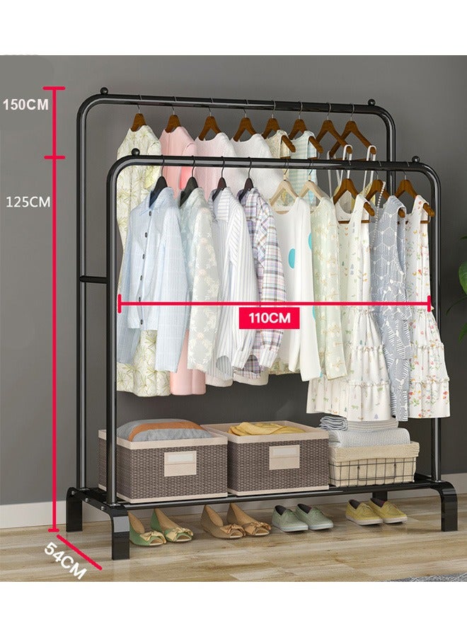 BLOOMING TIME Multifunctional Floor-To-Ceiling Coat Rack Family Bedroom Storage Rack Bimetal Bracket, Black 110*54*150cm - Image 3