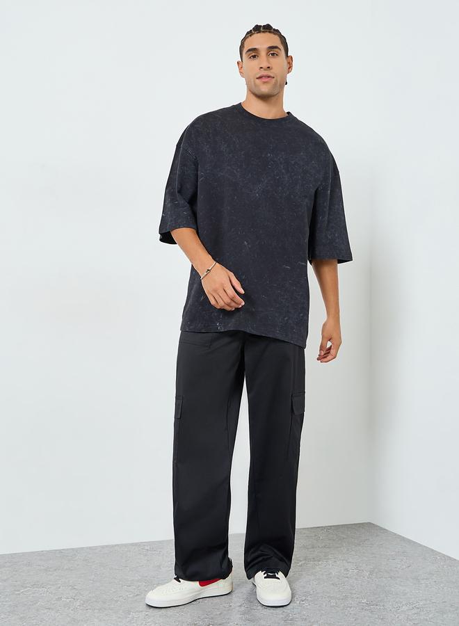 Styli Men Boxy Washed Back Graphic Terry T-Shirt - Image 2