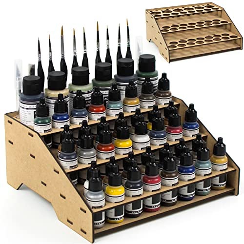 PROSCALE Paint rack organizer stand for modeling and miniatures. Vallejo paint rack kit Vallejo Army paint holder brushes miniatures modeling models (Rack A) - Image 1