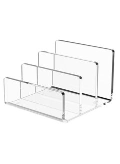 SYOSI Acrylic File Sorter, Upright File Organizer for Desk, Mail Organizer Countertop, File Holder for Letter, Document, Notebook, Clear, 3 Sections (6.8"X3.9"X4")  - Image 1