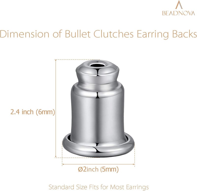 BEADNOVA أقفال أمان BEADNOVA للأقراط - بدائل آمنة للأقراط - أقفال مضادة للحساسية للأقراط المثقوبة - سدادات للأقراط - أقفال للأقراط 200 قطعة فضية وذهبية - Image 3