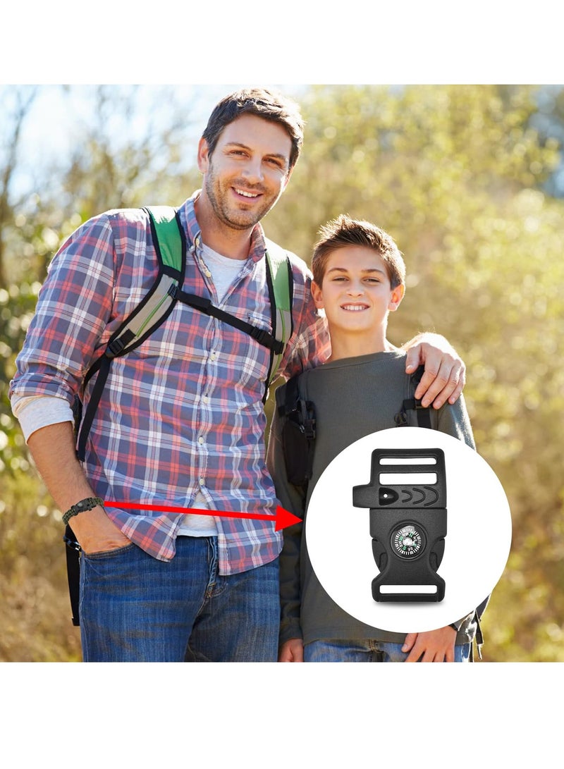 Excefore Compass Whistle Buckles, 3/4 Inch Paracord Buckles Compass Buckle for Bracelets Clasp Clip, Plastic Paracord Bracelet Outdoor Camping Emergency Survival Travel Accessories Kits (12 Pcs, 6 Colors) - Image 5