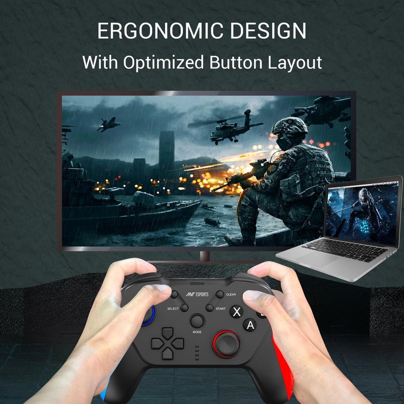 ANT Esports Renewed - Ant Esports GP310 Wireless Game Controller for PC, PS3 Android TV Box & Mobile, 2.4GHz Wireless Gamepad, Anti Slip Joysticks,Rechargeable Battery, Dual Analog Sticks, Vibration Feedback, USB Dongle. - Image 2