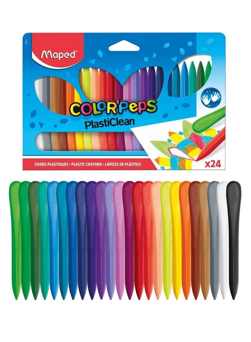 Maped 24 قطعة من أقلام التلوين البلاستيكية متعددة الألوان - Image 1