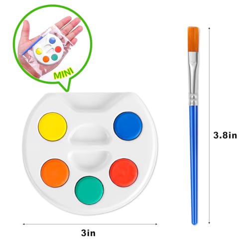 FUMILE Mini Watercolor Paint Set for Kids.18 Pack Watercolor Paint Kids,5 Color Water Color set with Paint Brush and Palette Tray.DIY for Art Party Favors, Prizes,Birthday. - Image 2