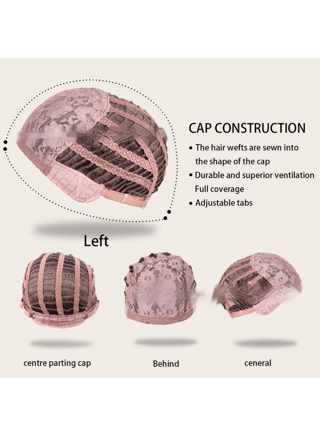 باروكة شعر مستعار نسائية طويلة ومموجة بلون بني داكن مع غرة، مصنوعة من ألياف صناعية مقاومة للحرارة. مناسبة للاستخدام اليومي والحفلات، بطول 66 سم. - Image 2
