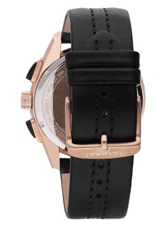 Maserati Men's Traguardo Multifunction Black Leather Watch R8871612025  - Image 3