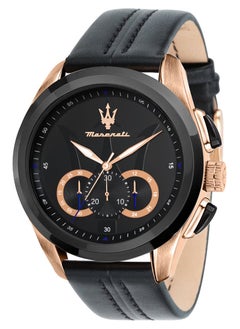 Maserati Men's Traguardo Multifunction Black Leather Watch R8871612025  - Image 2