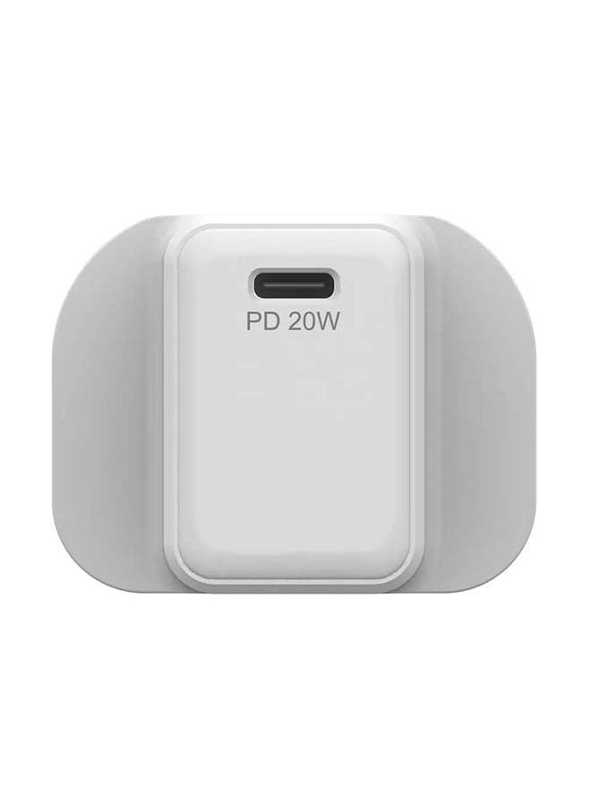 LEVORE شاحن حائط 20 واط 1XUSBC توصيل الطاقة محول شحن سريع - أبيض - Image 2